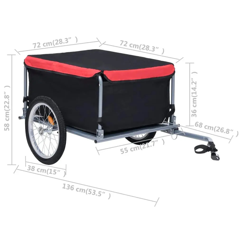 Bike Cargo Trailer Black and Red 143.3 lb at Set Shop and Smile