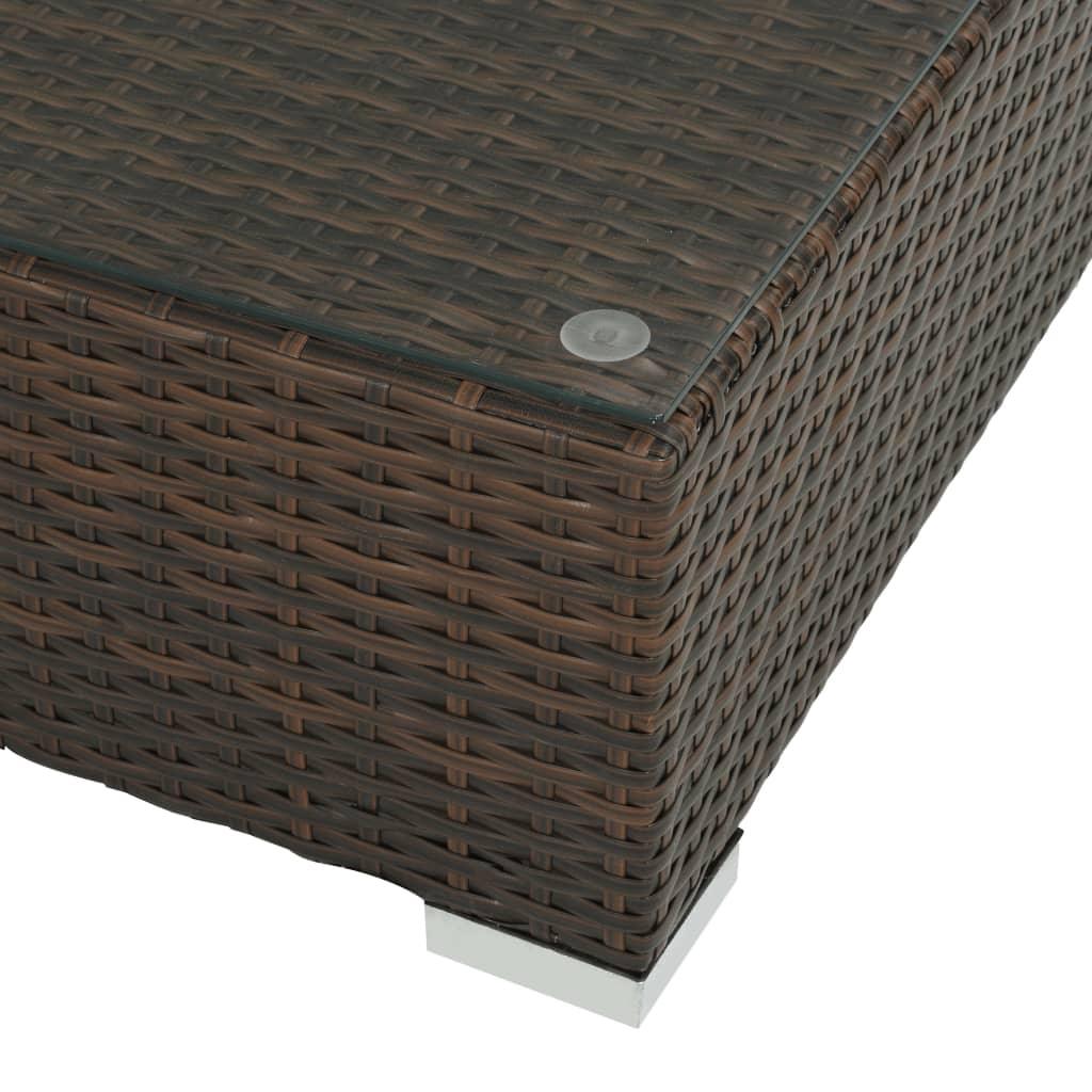 6 Piece Patio Lounge Set with Cushions Poly Rattan Brown at Set Shop and Smile