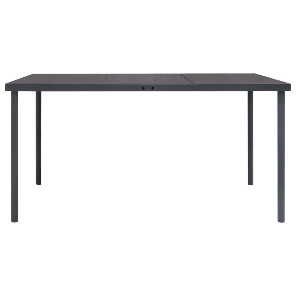 Patio Dining Table Anthracite 59.1"x35.4"x29.1" Steel at Set Shop and Smile