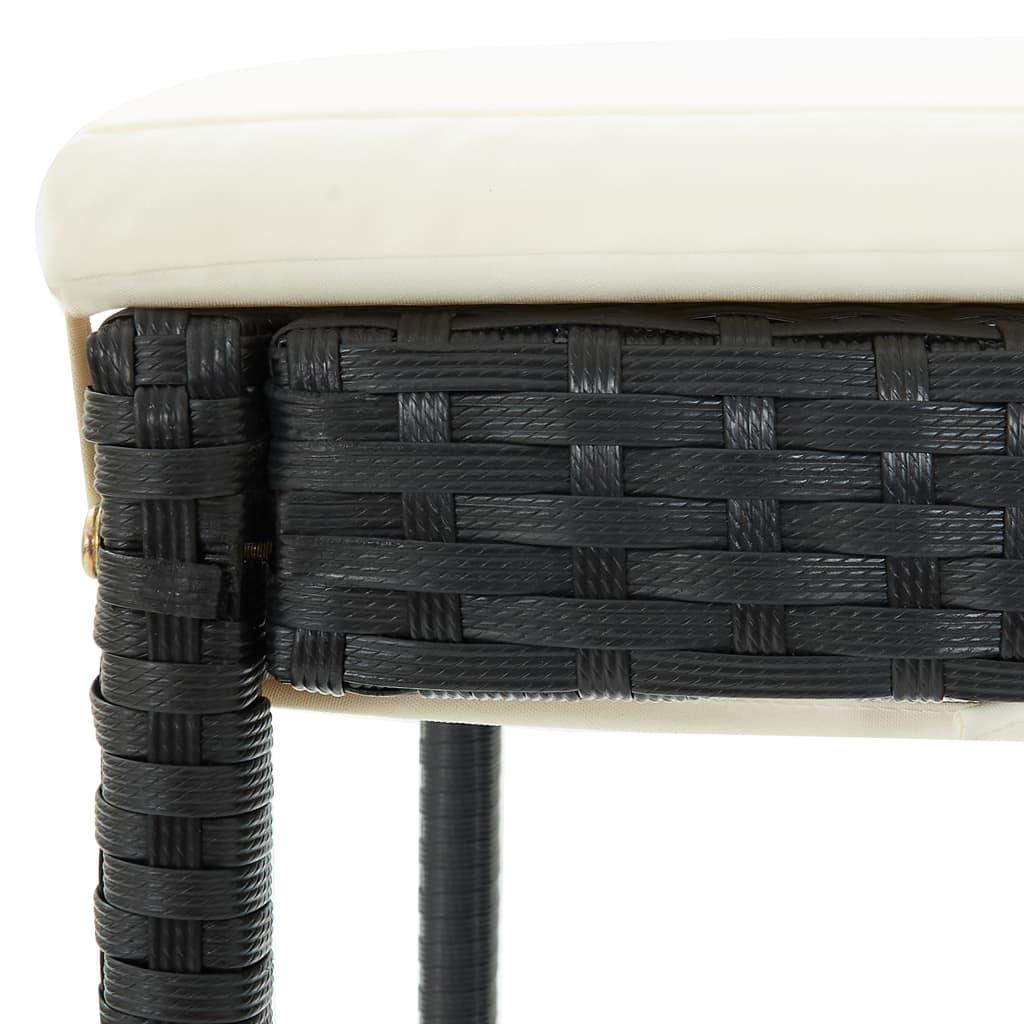 Garden Bar Stools with Cushions 2 pcs Black Poly Rattan at Set Shop and Smile