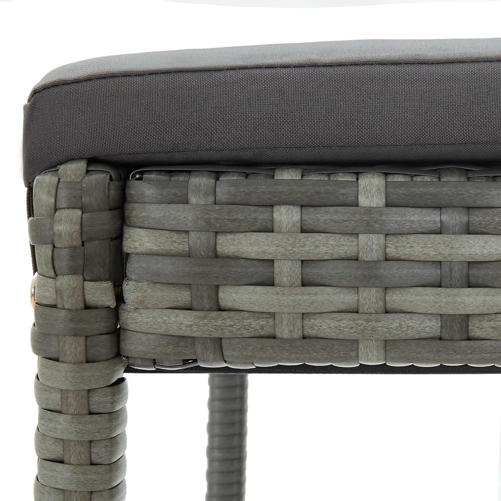 Garden Bar Stools with Cushions 4 pcs Gray Poly Rattan at Set Shop and Smile
