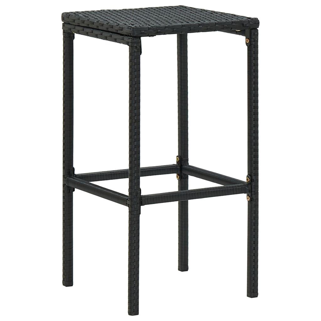 Bar Stools with Cushions 2 pcs Black Poly Rattan at Set Shop and Smile