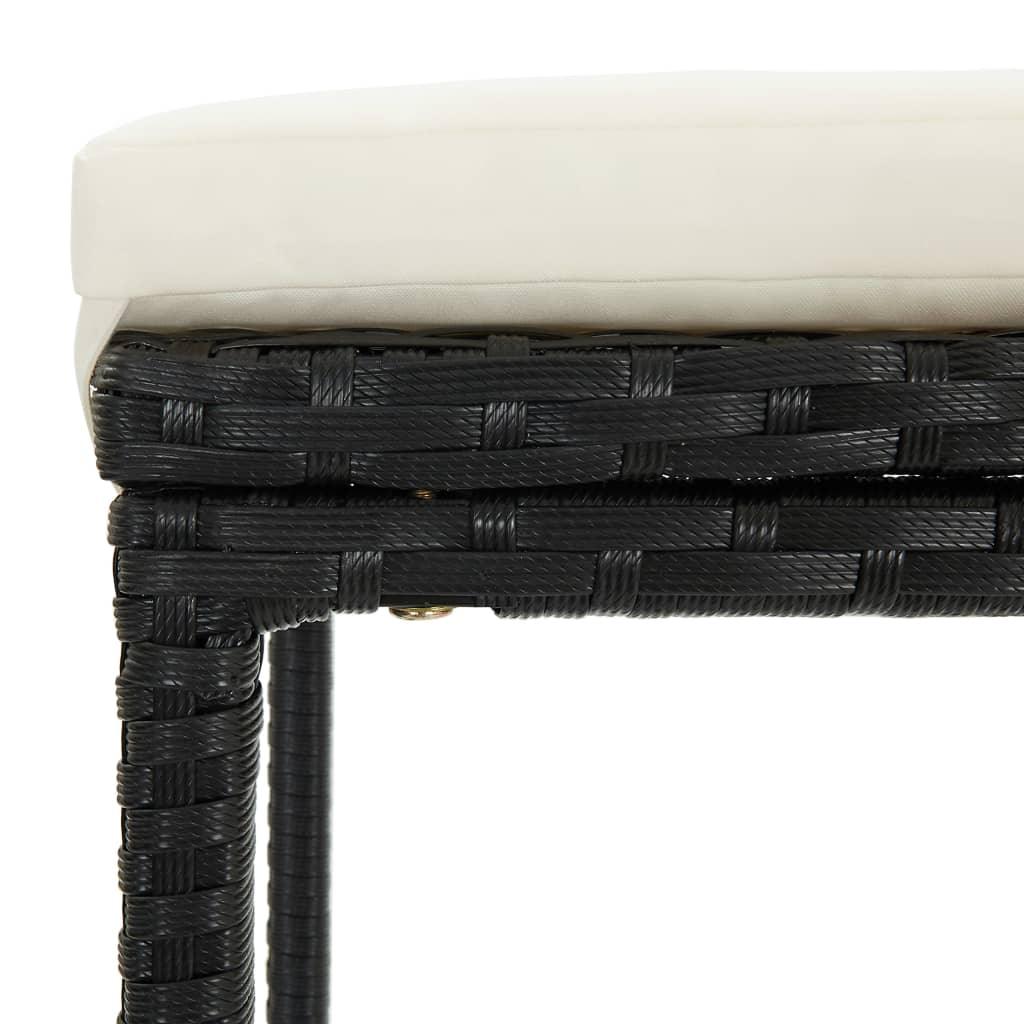 Bar Stools with Cushions 2 pcs Black Poly Rattan at Set Shop and Smile