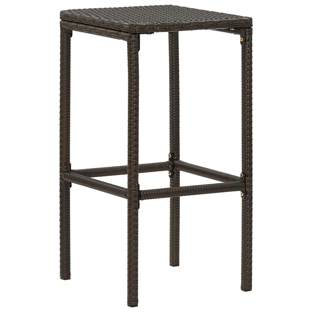 Bar Stools with Cushions 4 pcs Brown Poly Rattan at Set Shop and Smile