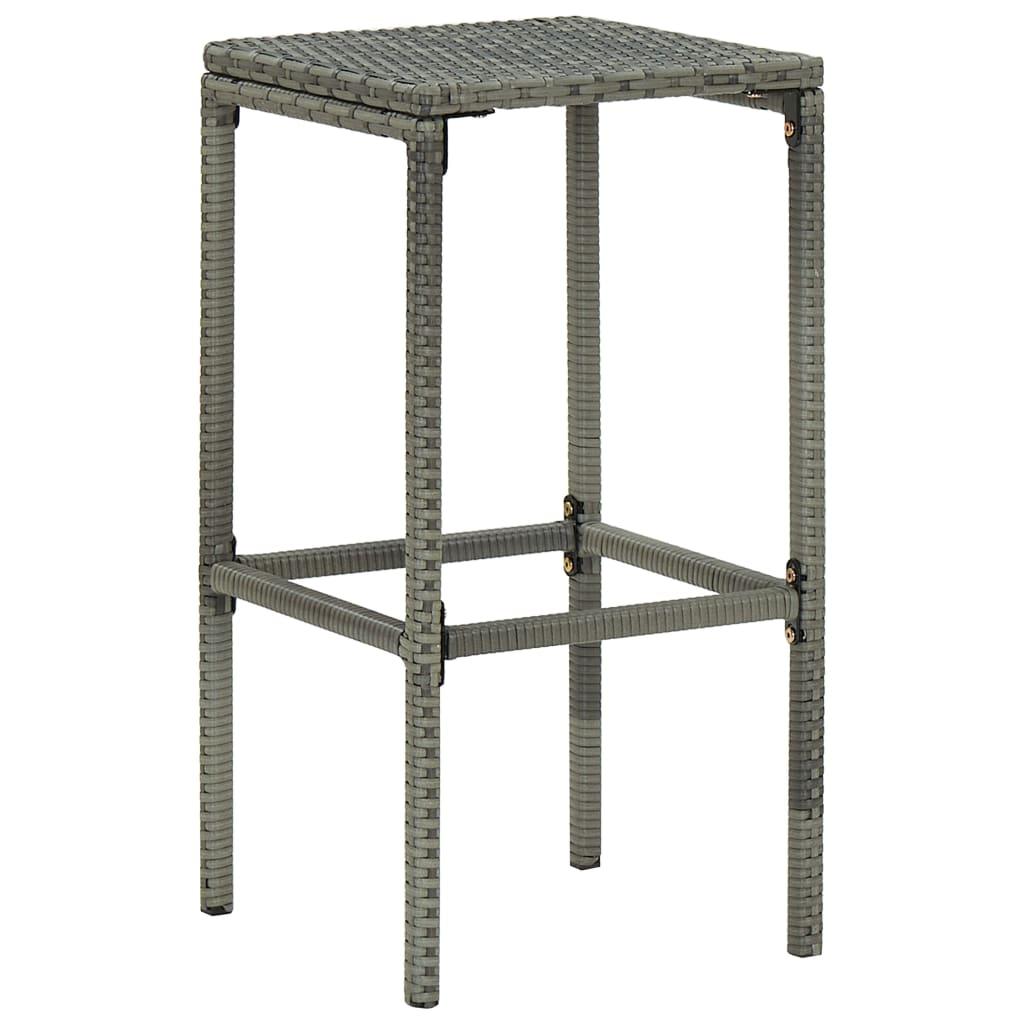 Bar Stools with Cushions 4 pcs Gray Poly Rattan at Set Shop and Smile