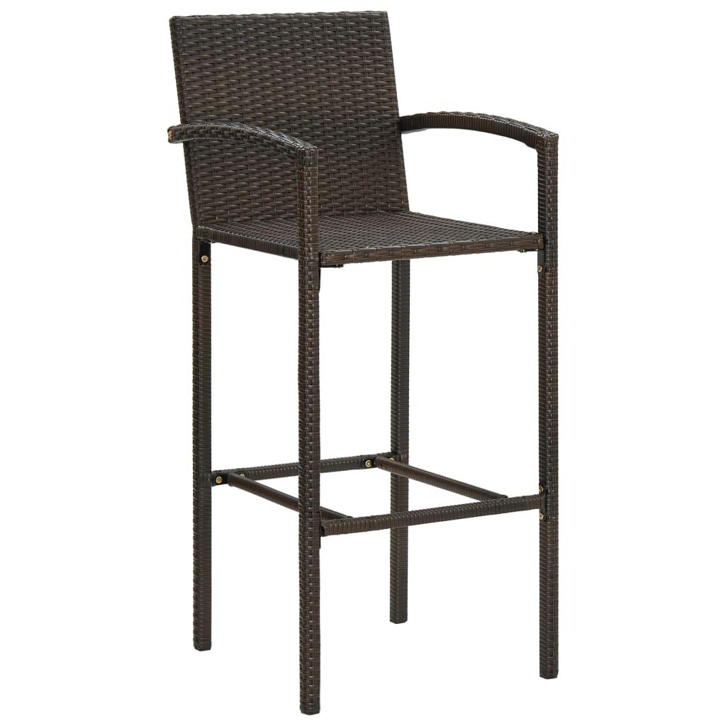 Bar Stools 4 pcs Brown Poly Rattan at Set Shop and Smile