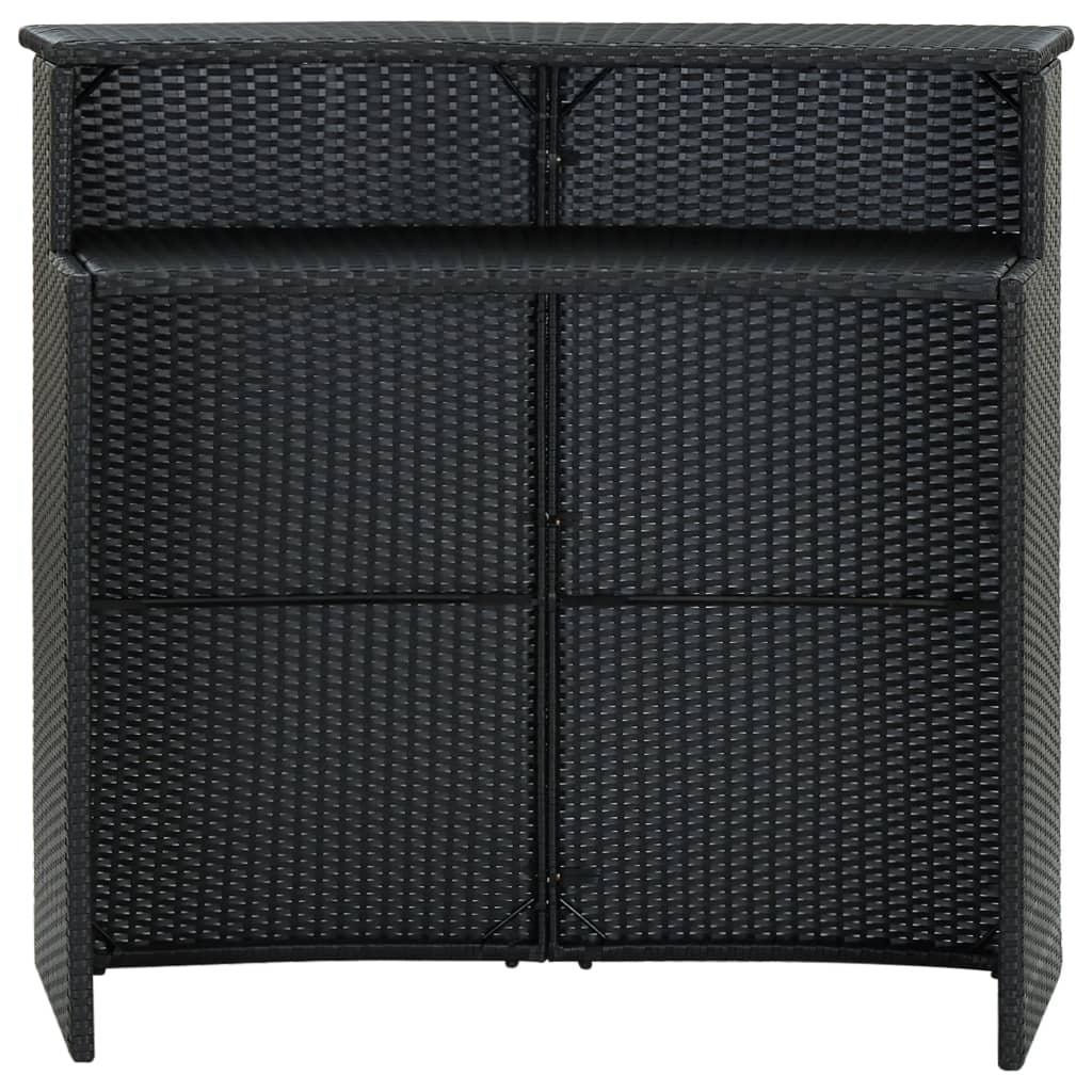 Patio Bar Table Black 47.2"x21.7"x43.3" Poly Rattan at Set Shop and Smile