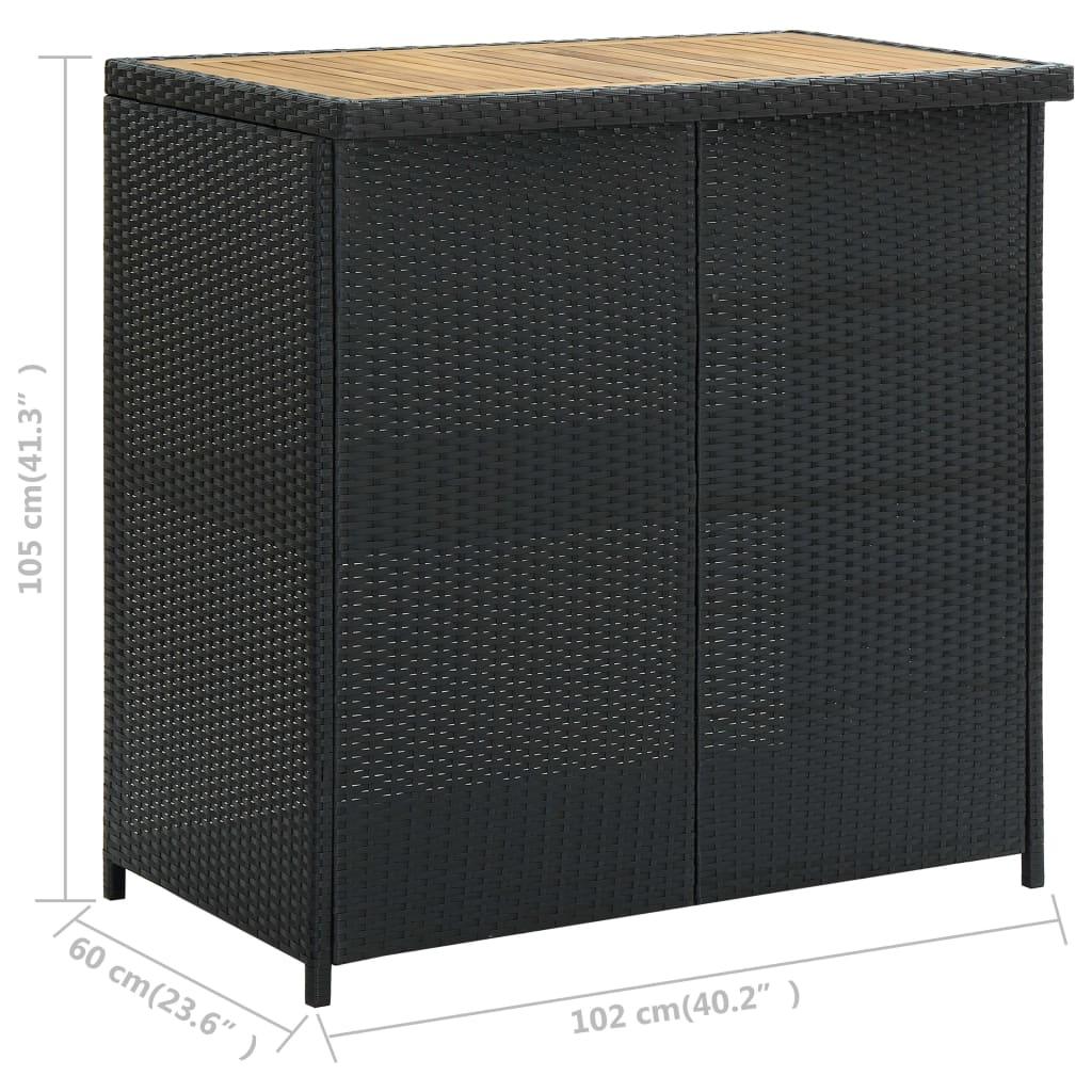 3 Piece Bar Set Poly Rattan Black at Set Shop and Smile