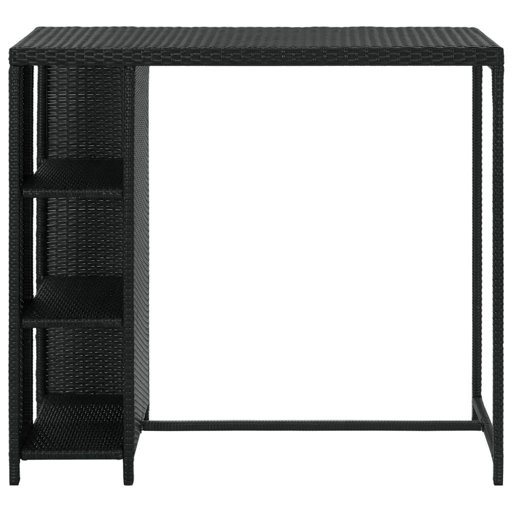 Bar Table with Storage Rack Black 47.2"x23.6"x43.3" Poly Rattan at Set Shop and Smile