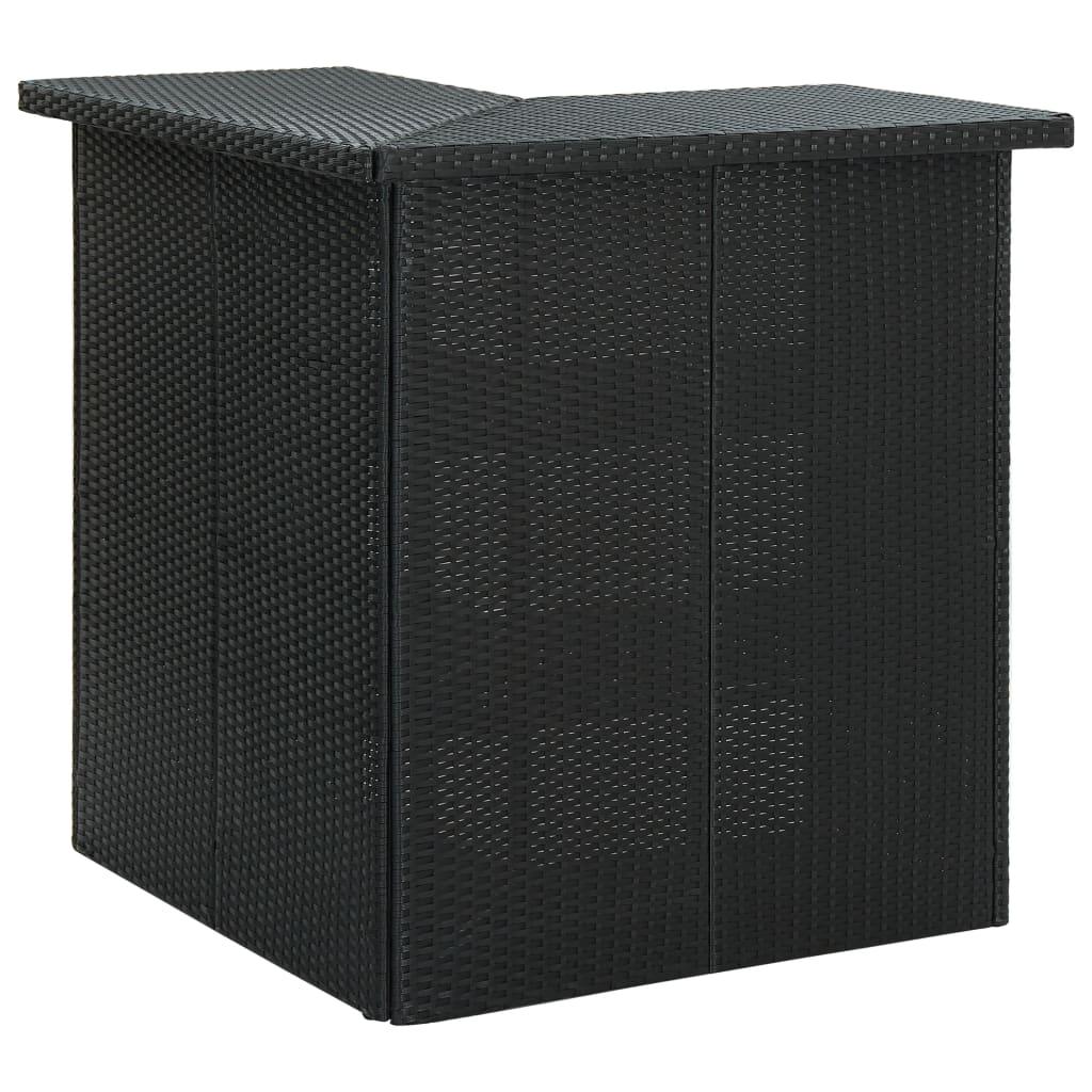Corner Bar Table Black 39.4"x19.7"x41.3" Poly Rattan at Set Shop and Smile
