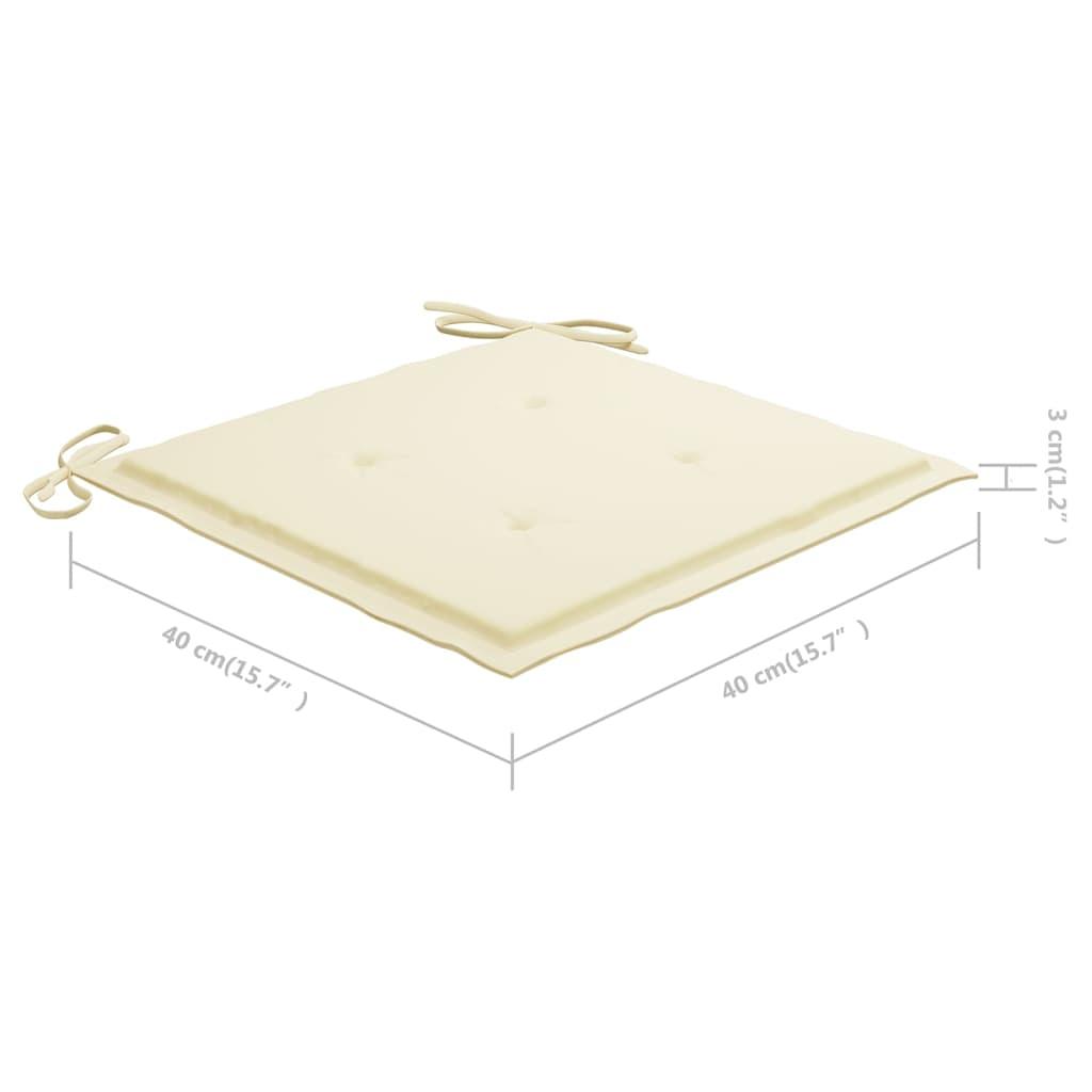 Garden Chair Cushions 2 pcs Cream 15.7"x15.7"x1.2" Fabric at Set Shop and Smile