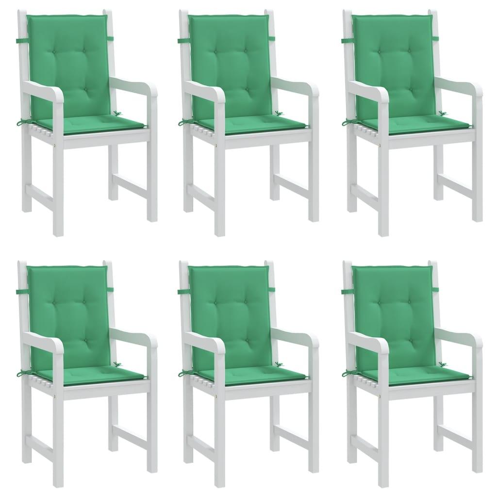 Garden Lowback Chair Cushions 6 pcs Green 39.4"x19.7"x1.2" Oxford Fabric at Set Shop and Smile
