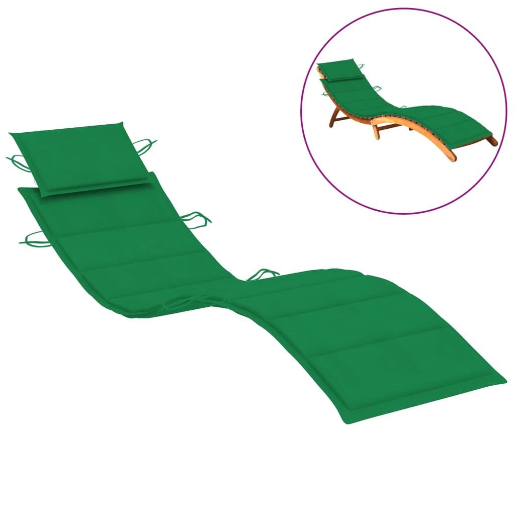 Sun Lounger Cushion Green 73.2"x22.8"x1.2" at Set Shop and Smile