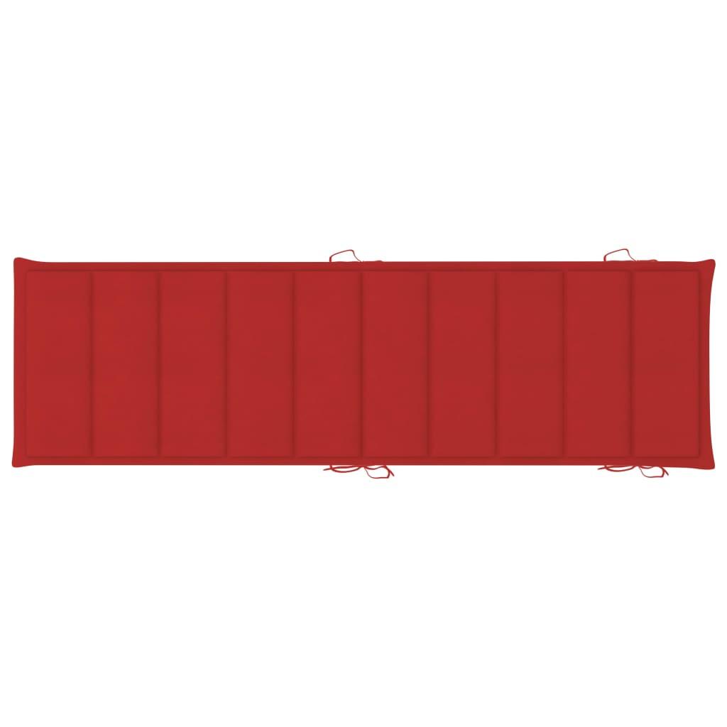 Sun Lounger Cushion Red 73.2"x22.8"x1.2" at Set Shop and Smile