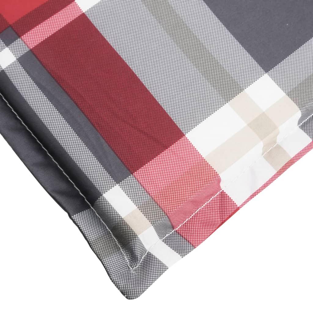 Sun Lounger Cushion Red Check Pattern 73.2"x22.8"x1.2" at Set Shop and Smile