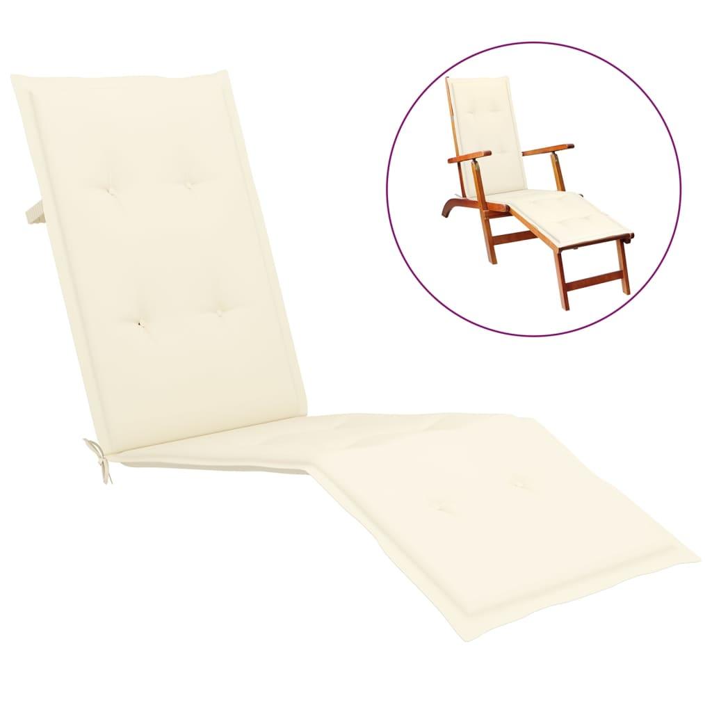 Deck Chair Cushion Cream (29.5"+41.3")x19.7"x1.2" at Set Shop and Smile