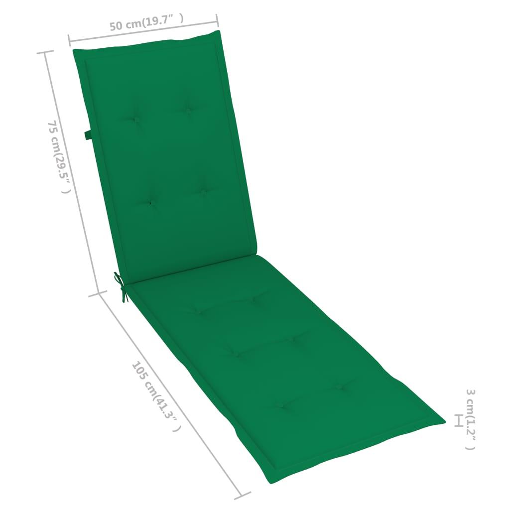 Deck Chair Cushion Green (29.5"+41.3")x19.7"x1.2" at Set Shop and Smile