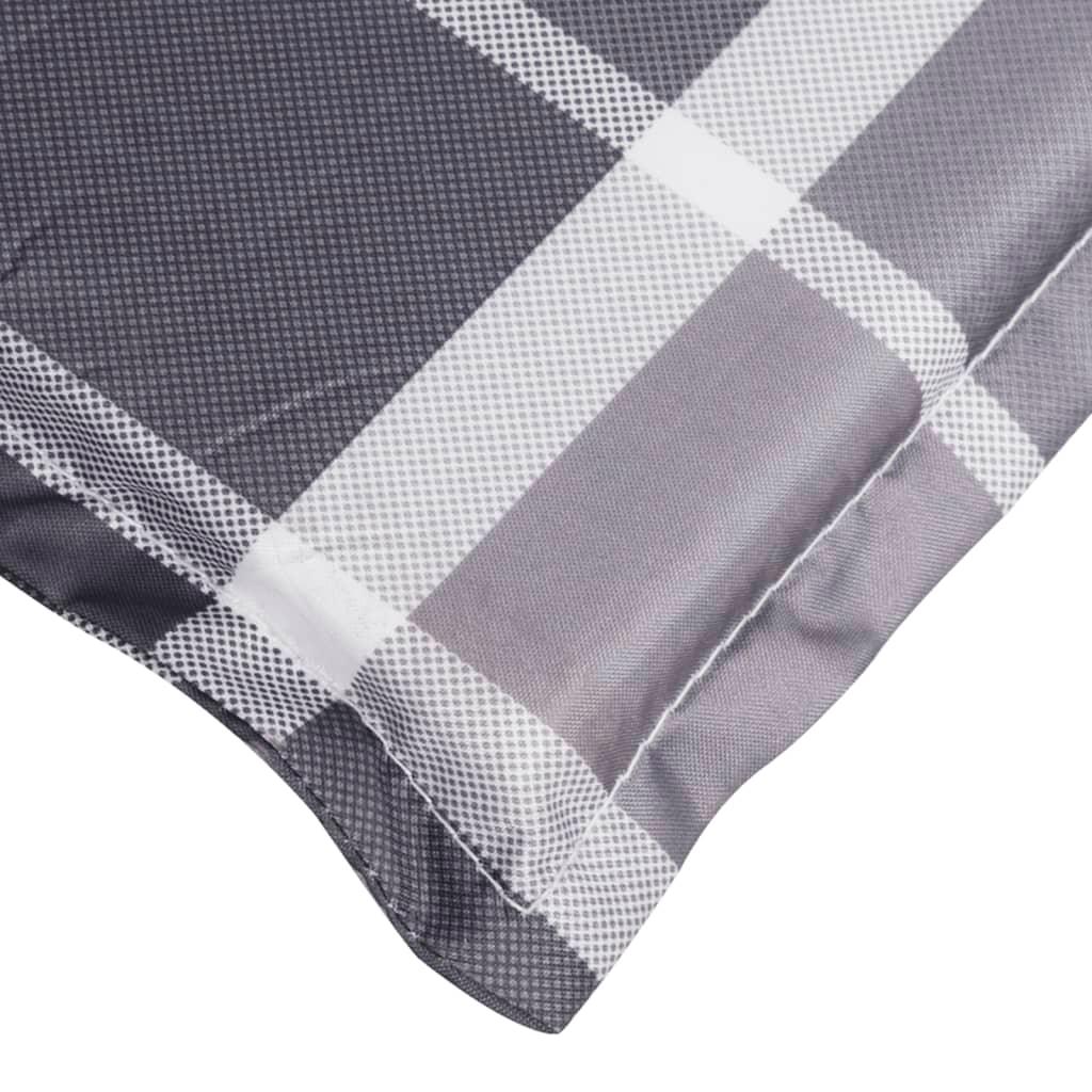 Sun Lounger Cushion Gray Check Pattern 78.7"x23.6"x1.2" Oxford Fabric at Set Shop and Smile