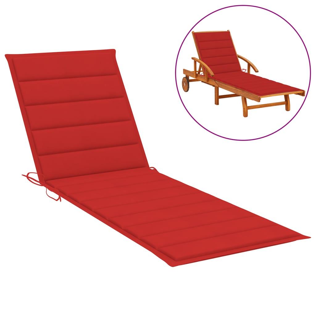 Sun Lounger Cushion Red 78.7"x27.6"x1.2" Fabric at Set Shop and Smile