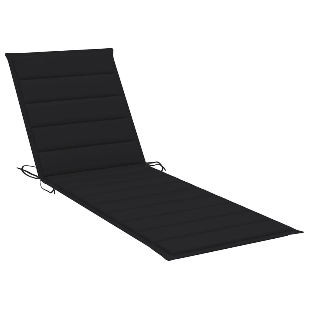 Sun Lounger Cushion Black 78.7"x27.6"x1.2" Fabric at Set Shop and Smile
