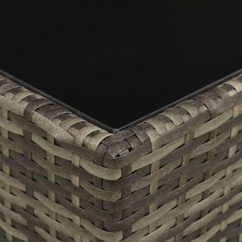 4 Piece Patio Lounge Set with Cushions Poly Rattan Gray at Set Shop and Smile