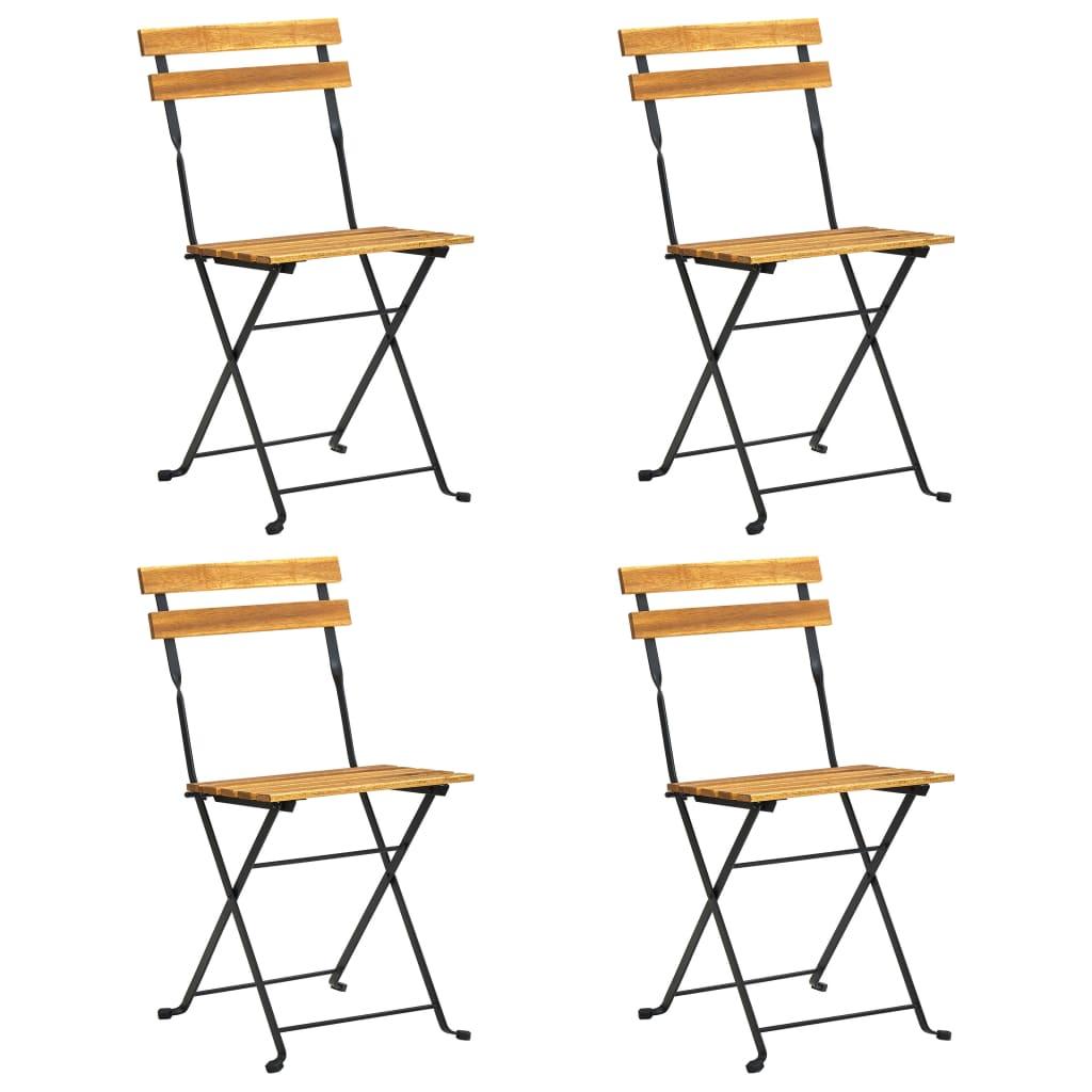 Folding Bistro Chair 4 pcs Solid Acacia Wood at Set Shop and Smile