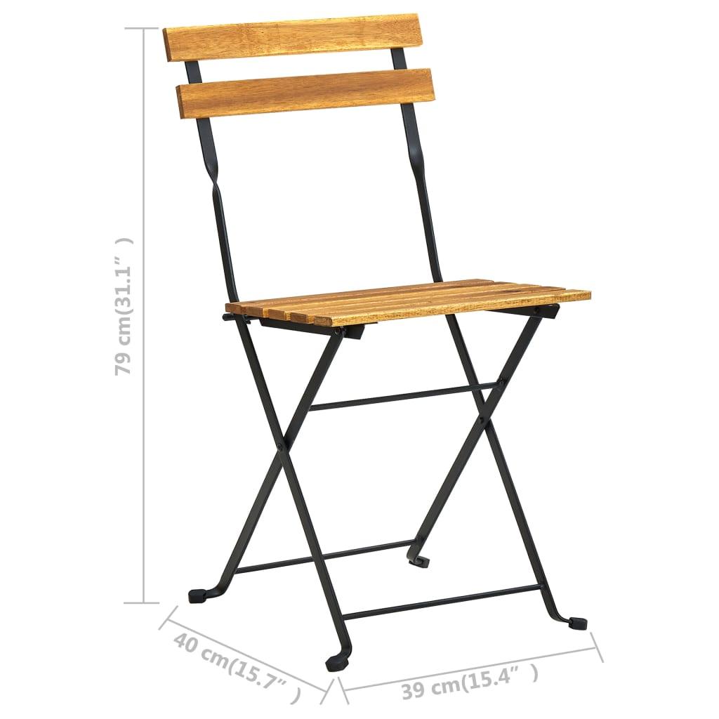 Folding Bistro Chair 4 pcs Solid Acacia Wood at Set Shop and Smile