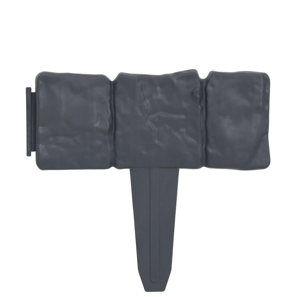 Lawn Fence Stone Look 41 pcs Plastic 393.7" at Set Shop and Smile