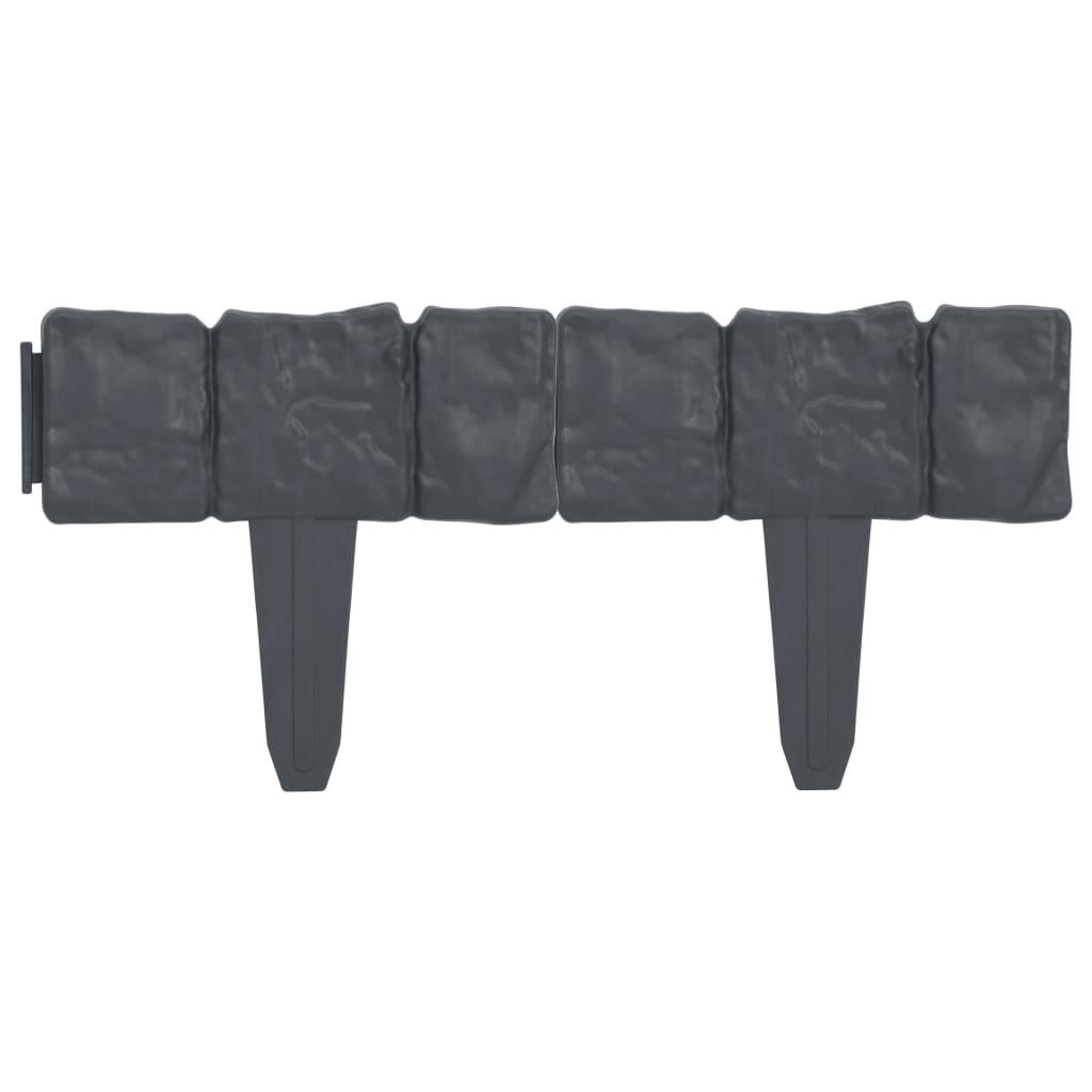 Lawn Fence Stone Look 41 pcs Plastic 393.7" at Set Shop and Smile