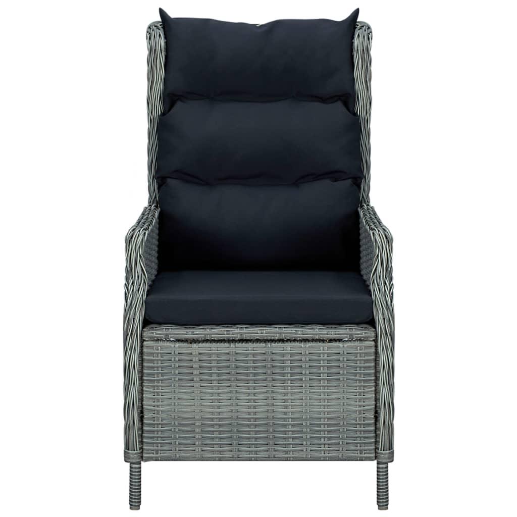 Reclining Patio Chair with Cushions Poly Rattan Light Gray at Set Shop and Smile