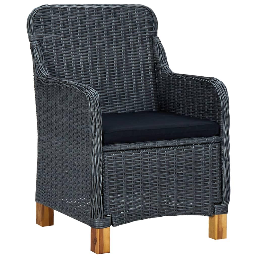 Patio Chairs with Cushions 2 pcs Poly Rattan Dark Gray at Set Shop and Smile