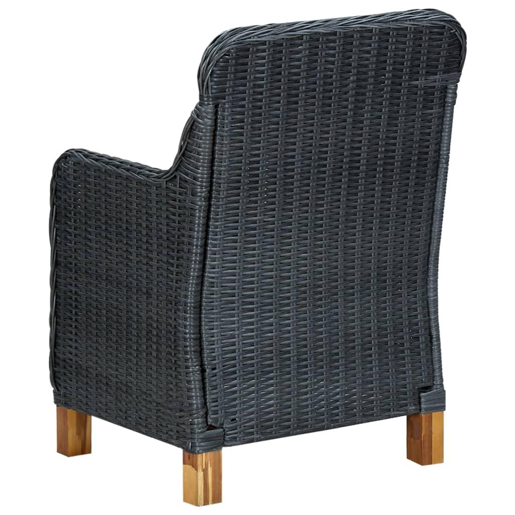 Patio Chairs with Cushions 2 pcs Poly Rattan Dark Gray at Set Shop and Smile