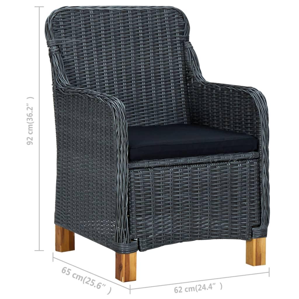 Patio Chairs with Cushions 2 pcs Poly Rattan Dark Gray at Set Shop and Smile