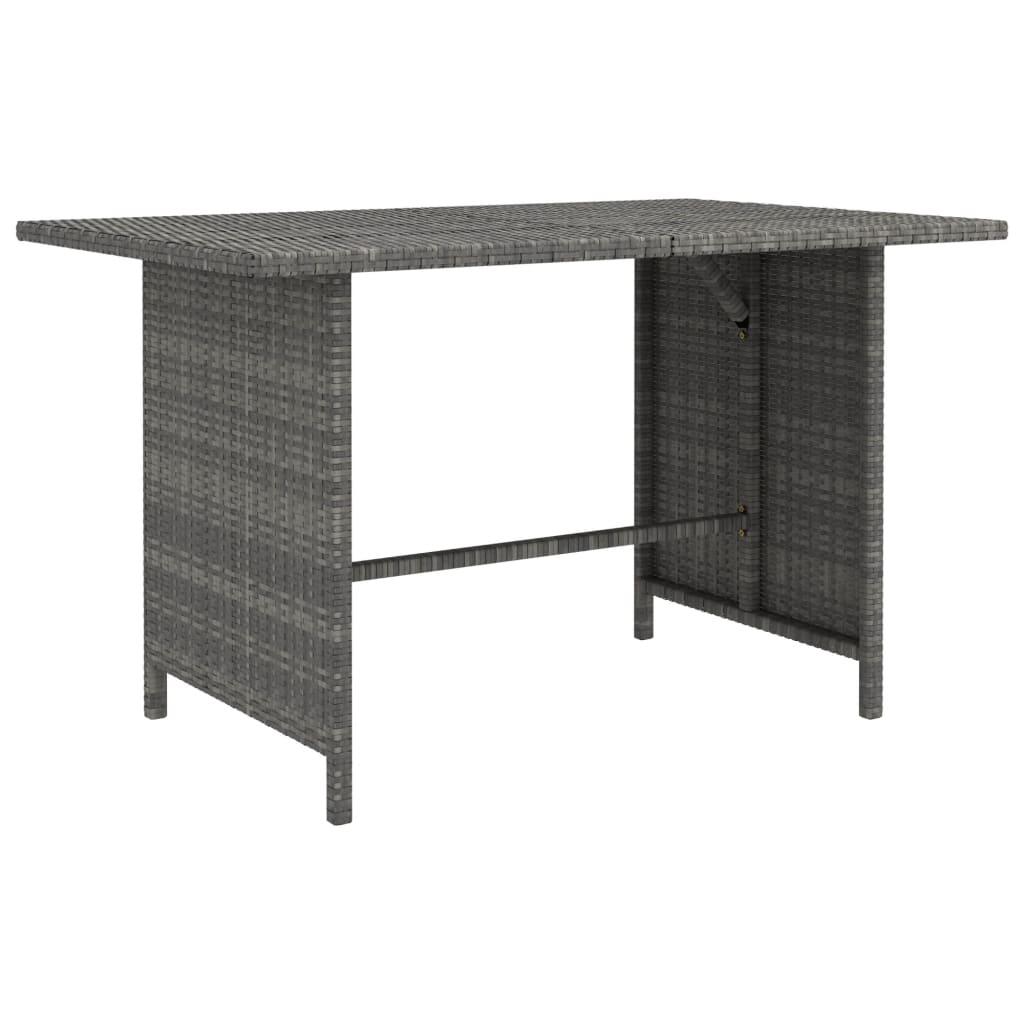 Patio Dining Table Gray 43.3"x27.6"x25.6" Poly Rattan at Set Shop and Smile