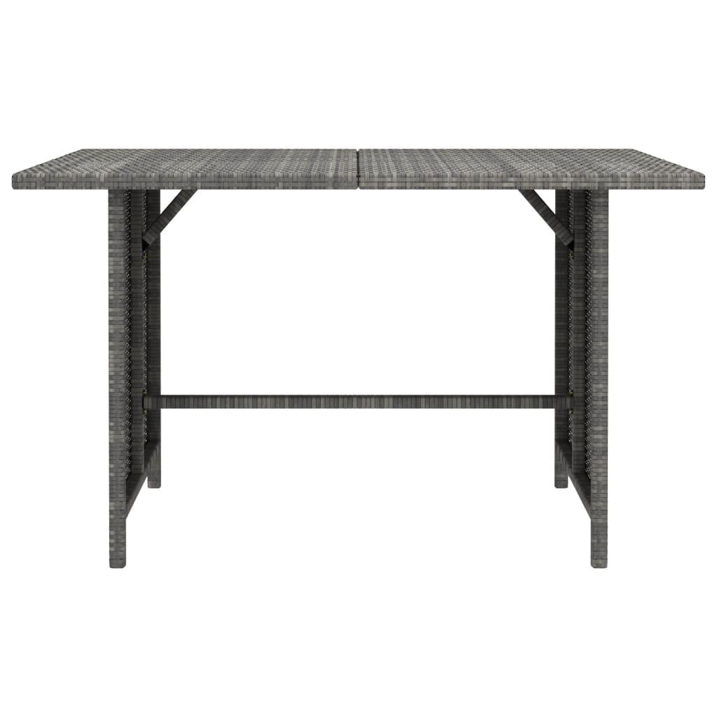 Patio Dining Table Gray 43.3"x27.6"x25.6" Poly Rattan at Set Shop and Smile