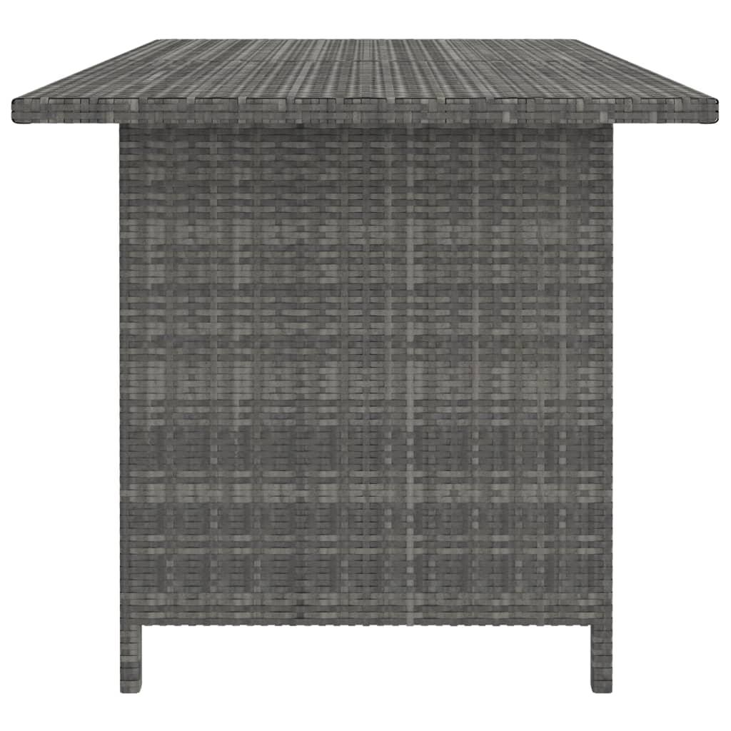 Patio Dining Table Gray 43.3"x27.6"x25.6" Poly Rattan at Set Shop and Smile