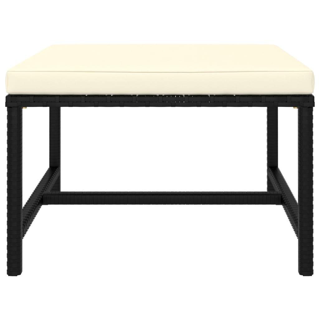 3 Piece Patio Sofa Set with Cushions Black Poly Rattan at Set Shop and Smile