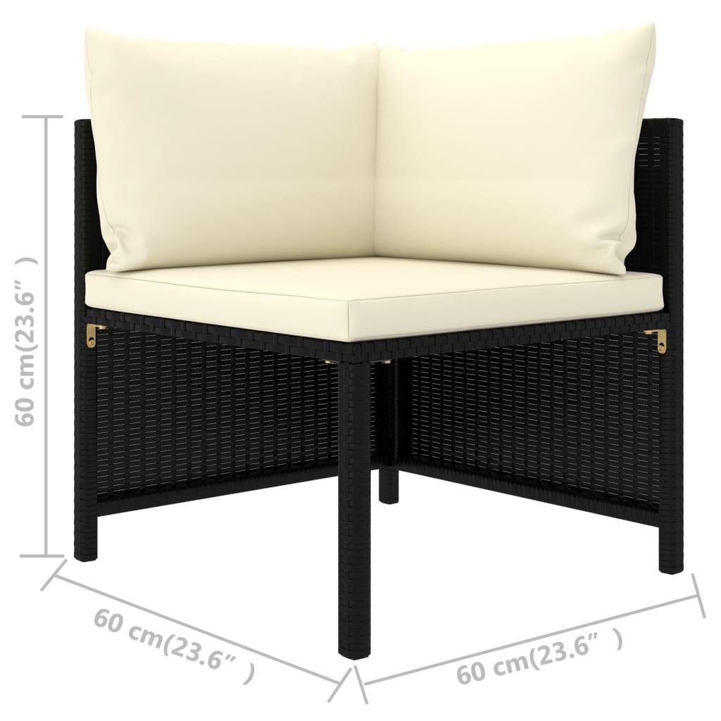 4-Seater Patio Sofa with Cushions Black Poly Rattan at Set Shop and Smile
