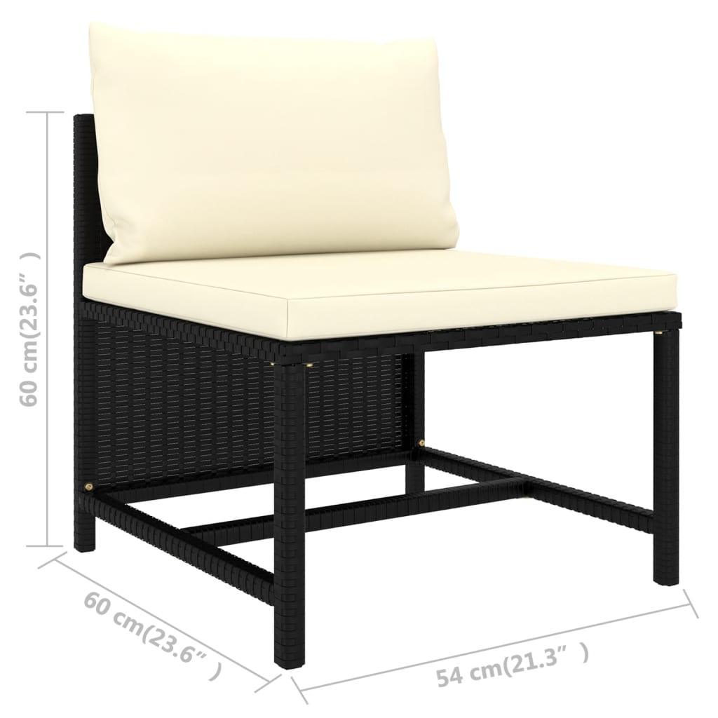 2 Piece Patio Sofa Set with Cushions Black Poly Rattan at Set Shop and Smile