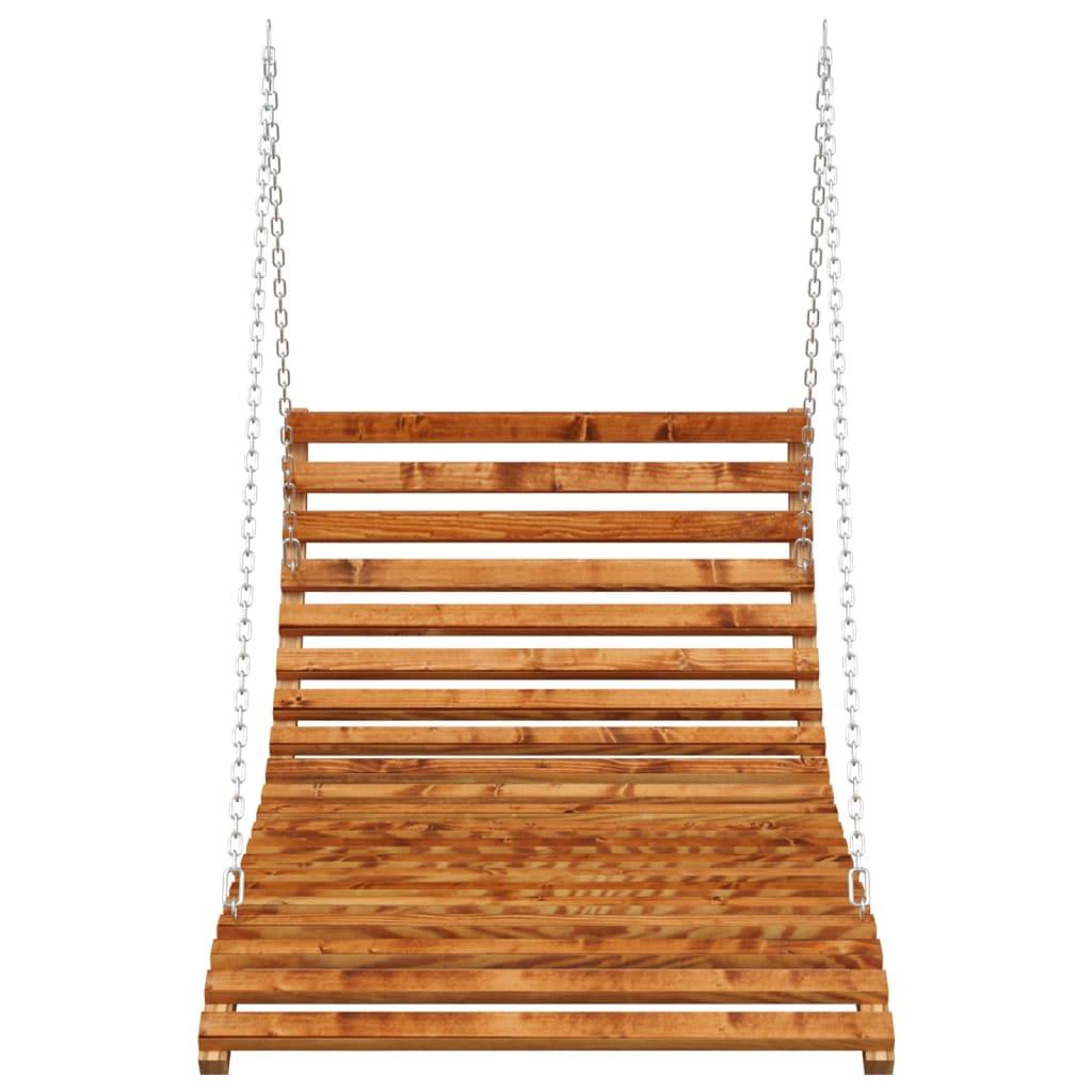 Swing Bed Solid Bent Wood with Teak Finish 45.3"x57.9"x18.1" at Set Shop and Smile