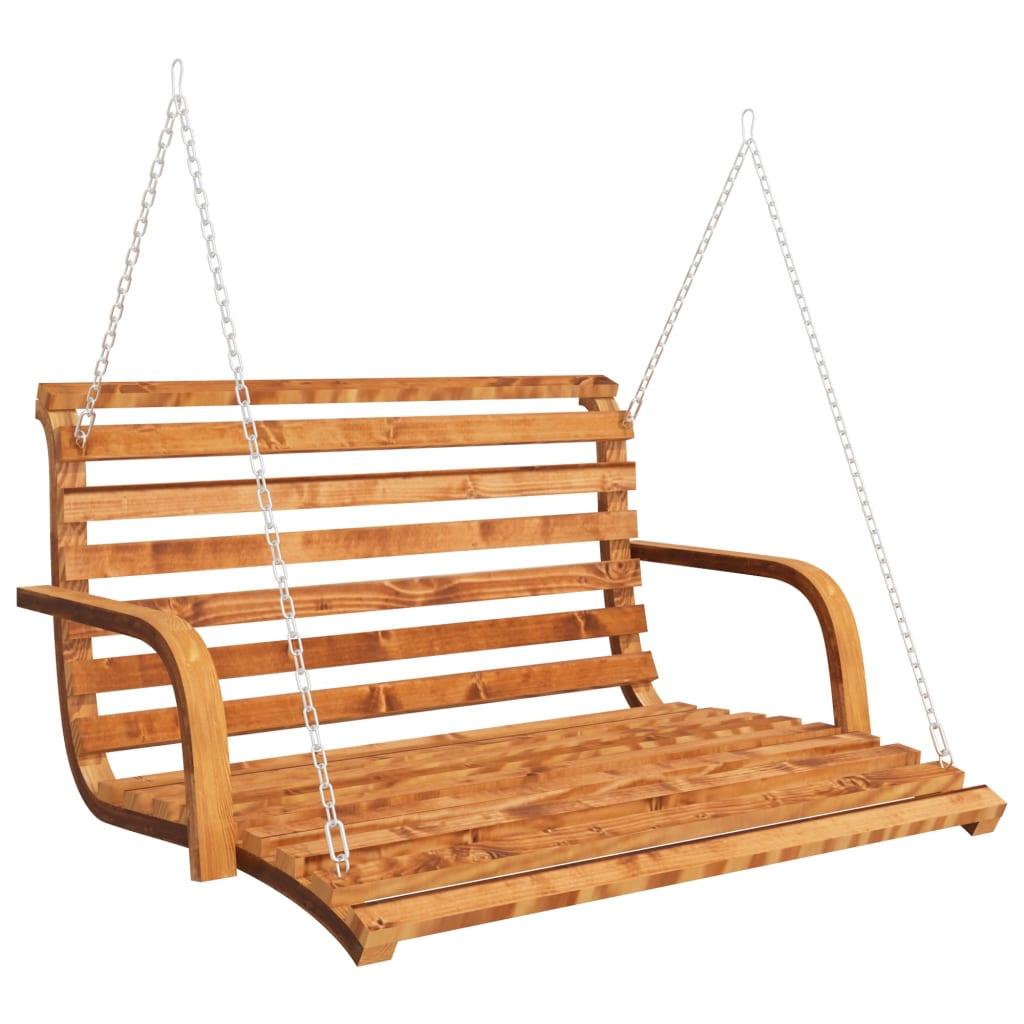 Swing Bench Solid Bent Wood with Teak Finish 49.6"x36.2"x24.8" at Set Shop and Smile