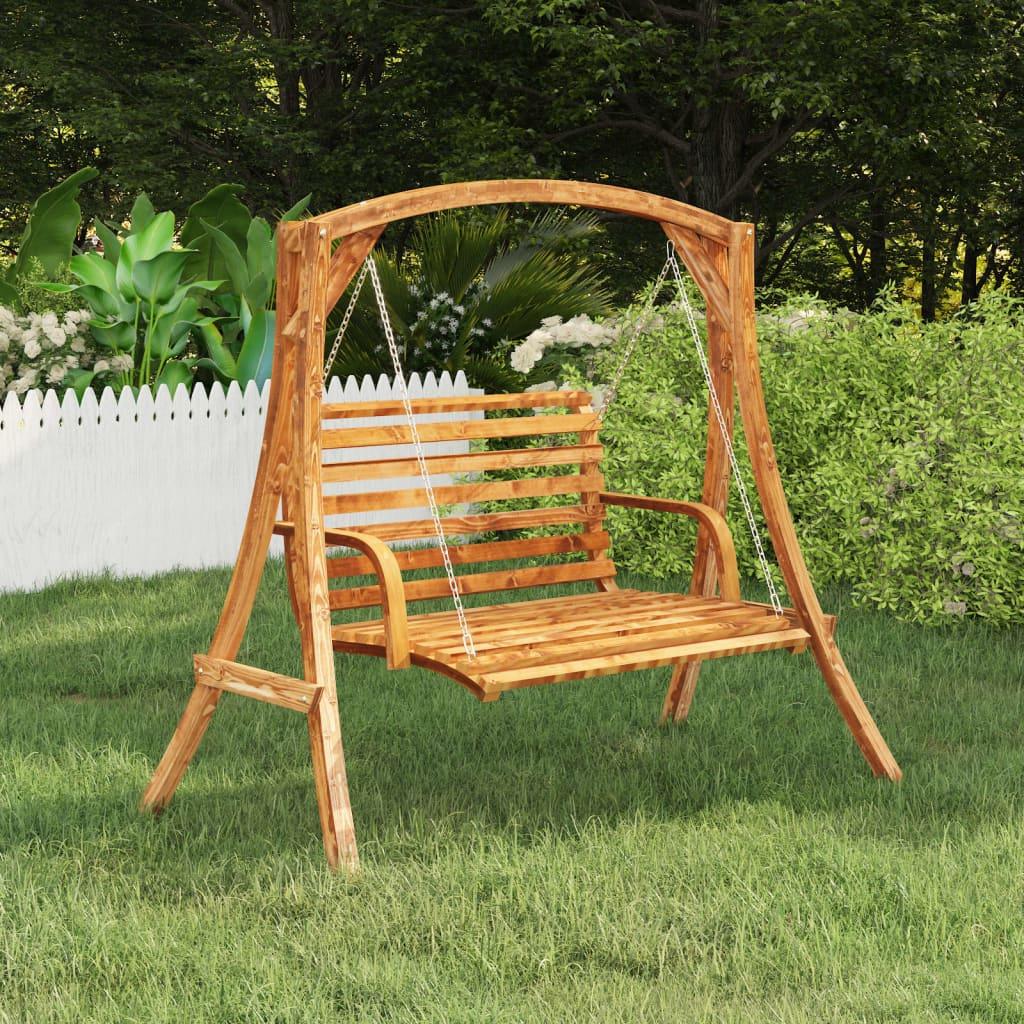 Swing Bench Solid Bent Wood with Teak Finish 49.6"x36.2"x24.8" at Set Shop and Smile