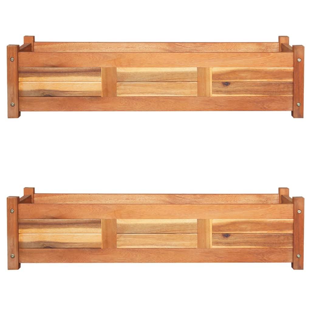 Garden Raised Beds 2 pcs Acacia Wood 39.4"x11.8"x9.8" at Set Shop and Smile