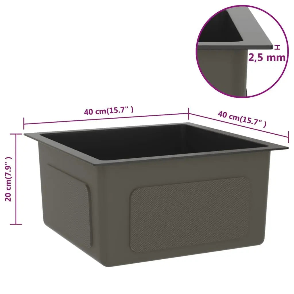 Handmade Kitchen Sink Black Stainless Steel at Set Shop and Smile