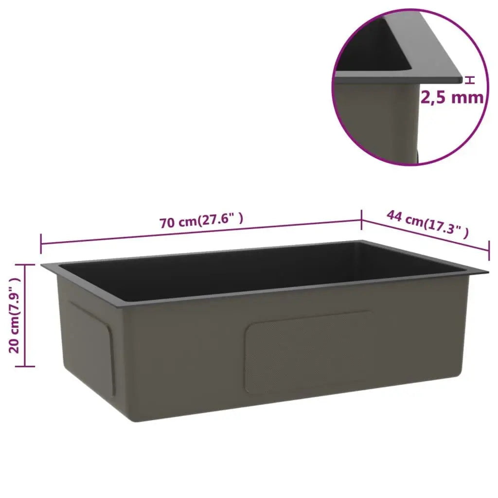 Handmade Kitchen Sink Black Stainless Steel at Set Shop and Smile