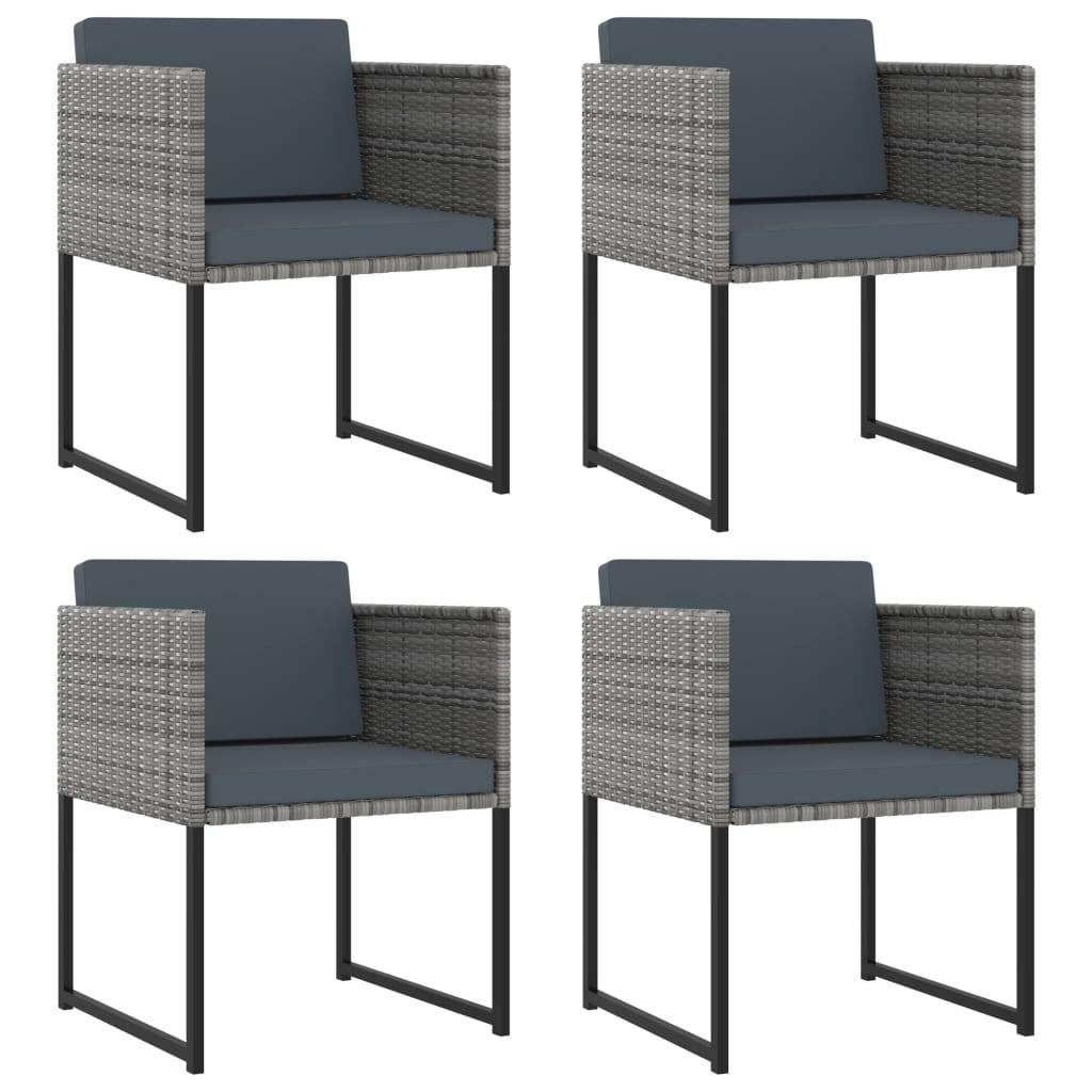9 Piece Patio Dining Set with Cushions Poly Rattan Gray at Set Shop and Smile