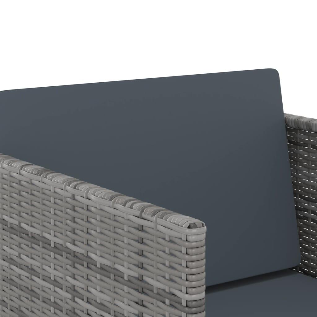 9 Piece Patio Dining Set with Cushions Poly Rattan Gray at Set Shop and Smile