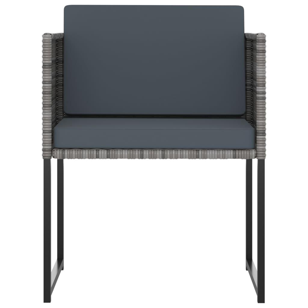 9 Piece Patio Dining Set with Cushions Poly Rattan Gray at Set Shop and Smile