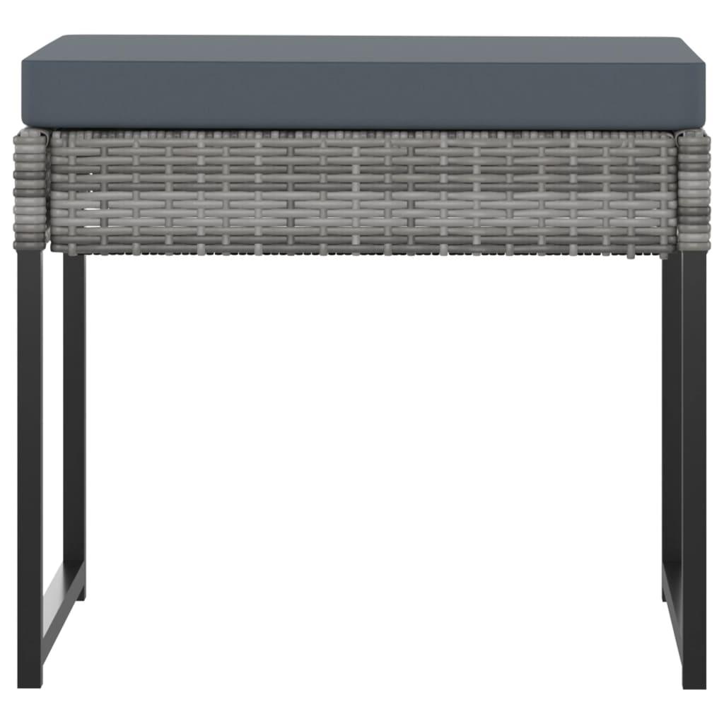 9 Piece Patio Dining Set with Cushions Poly Rattan Gray at Set Shop and Smile