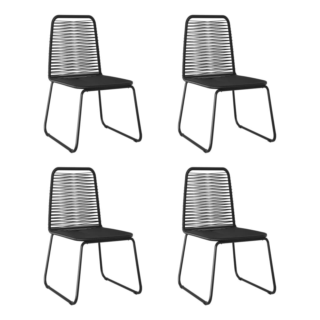 Patio Chairs 4 pcs Poly Rattan Black at Set Shop and Smile